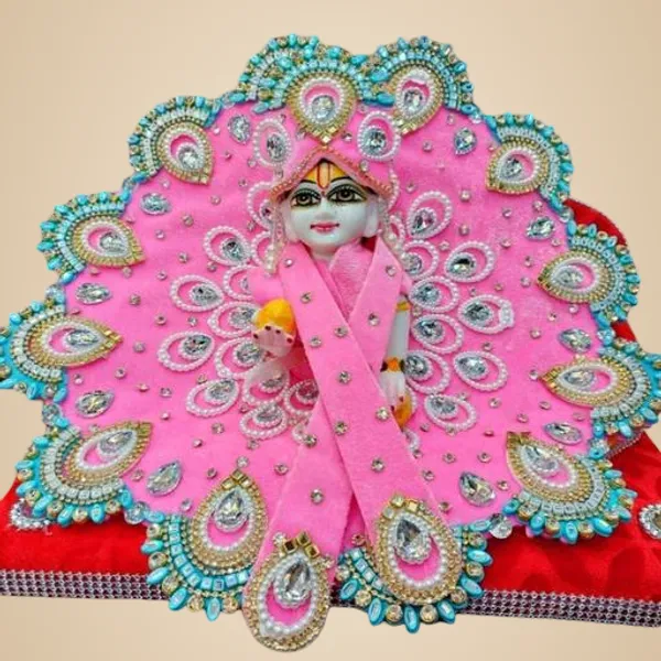 Multicolour_Designer_Pink_Pearl_Kundan_Work_Kanha_Ji_Poshak_Heavy_Stone_Shringar_Set_For_Laddu_Gopal_Size_5