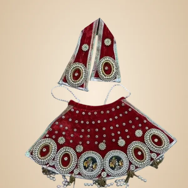 Multicolour_Khatushyam_Ji_Lehnga_Patka_Size_1_Decorative_Deity_Dress_For_Pooja