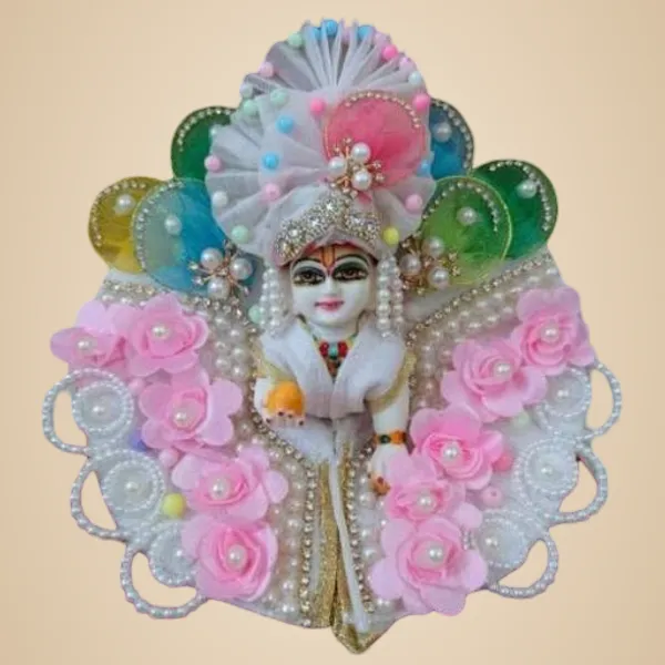 Multicolour_Laddoo_Gopal_Dress_Mukut_Size_6_Decorative_Krishna_Idol_Outfit