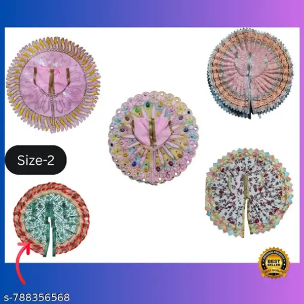 Multicolour_Pack_Of_5_Handcrafted_Laddoo_Gopal_Dresses_Size_2_Colorful_Krishna_Dresses_With_Sparkling_Embellishments