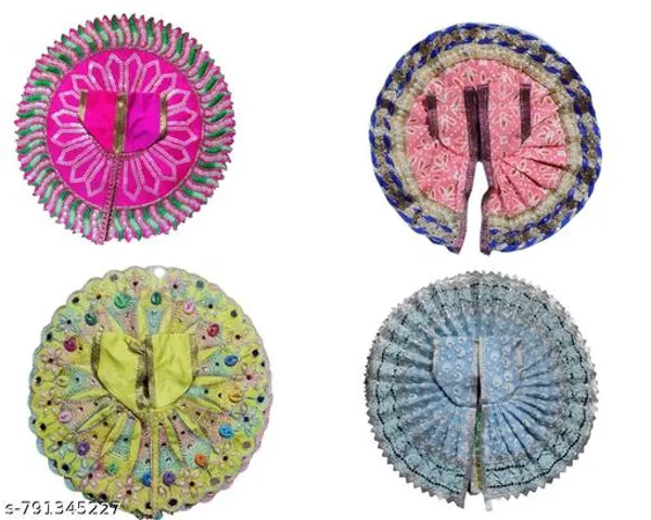 Multicolour_Pack_Of_4_Size_0_Laddoo_Gopal_Dresses_Beautifully_Embroidered_In_Vibrant_Colors