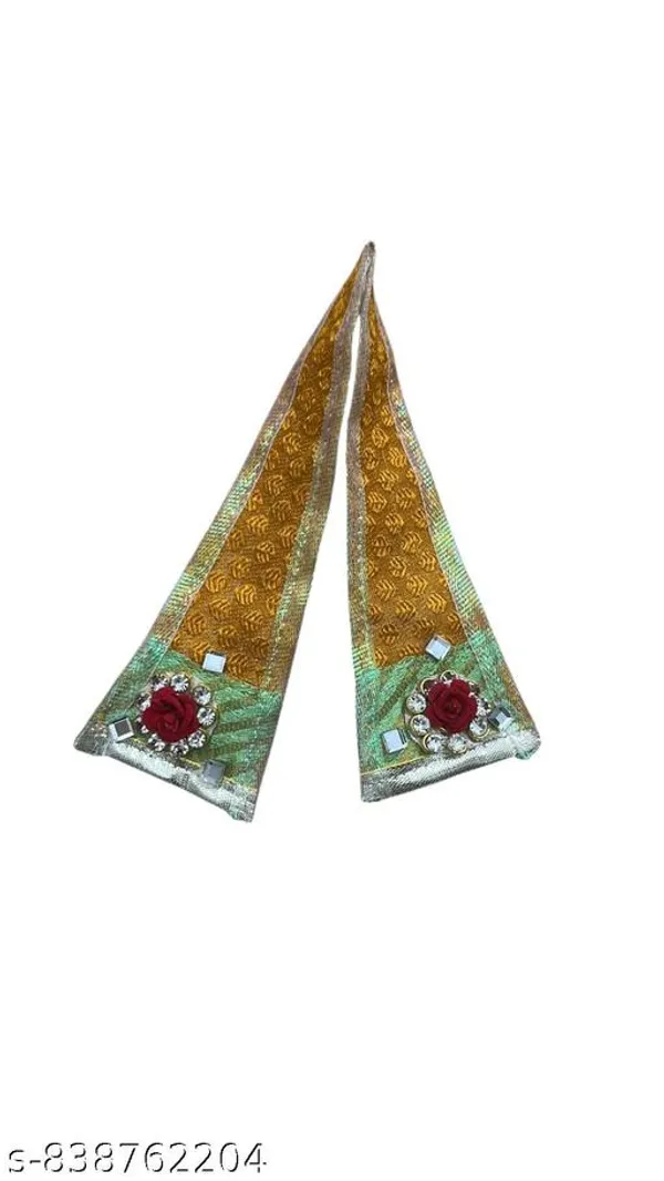 Multicolour_Khatushyam_Ji_Lehnga_Patka_Size_1_Green_Red_Golden_Decorative_Deity_Dress