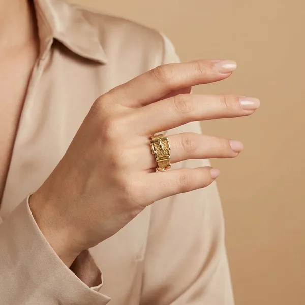 Pack_Of_2_Gold_Spiral_Ring_With_Crystal_Accents_And_Buckle_Rings_Combo_Set