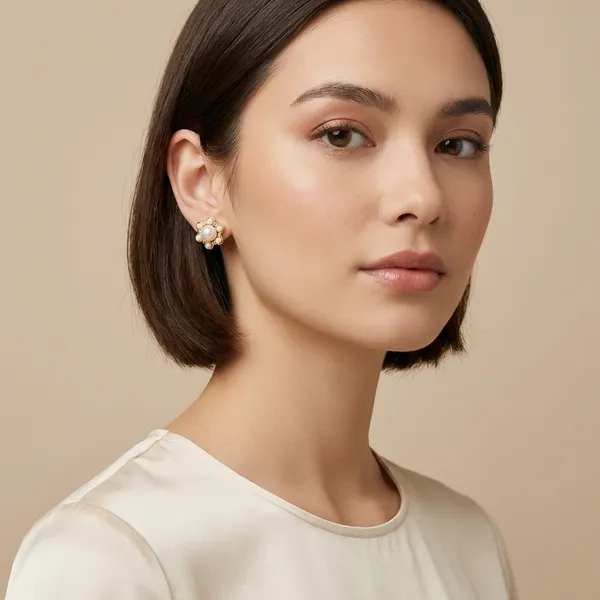 Gold_And_White_Elegant_Pearl_Cluster_Stud_Earrings
