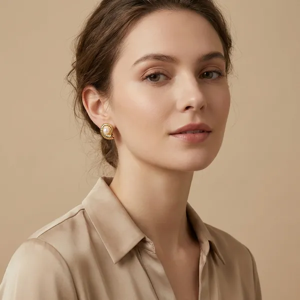 Gold_And_White_Elegant_Pearl_And_Stud_Earrings