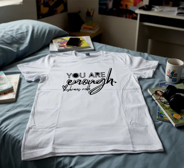 White_Cotton_You_Are_Enough_Inspirational_T-Shirt_For_Unisex