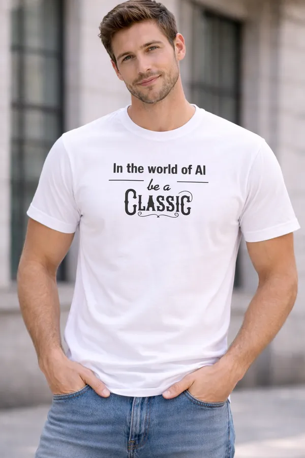 White_Cotton_In_The_World_Of_Ai_Be_A_Classic_Printed_T-Shirt_For_Unisex