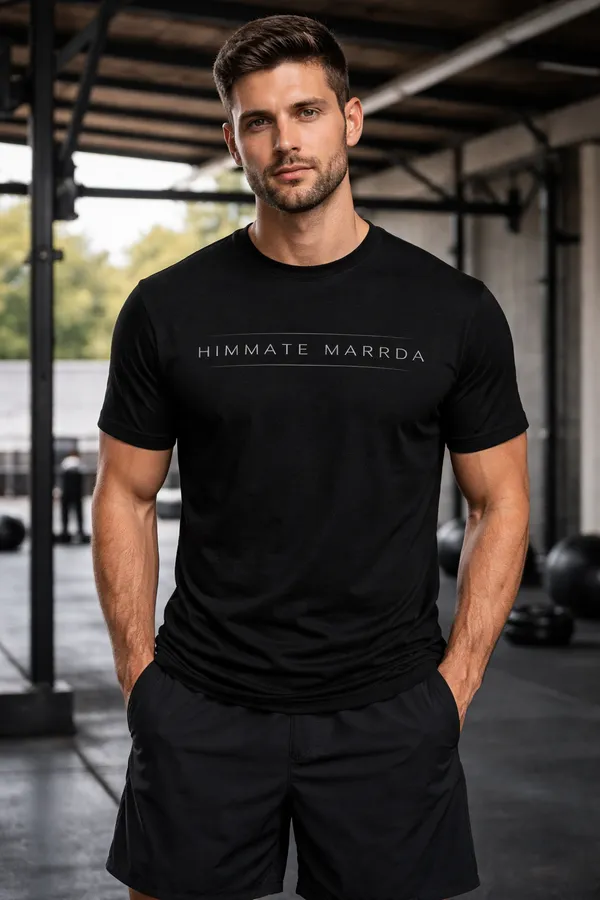 Black_Cotton_Himmate_Marrda_T-Shirt_For_Unisex