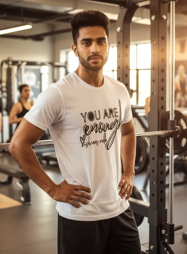 White_Cotton_You_Are_Enough_Inspirational_T-Shirt_For_Unisex