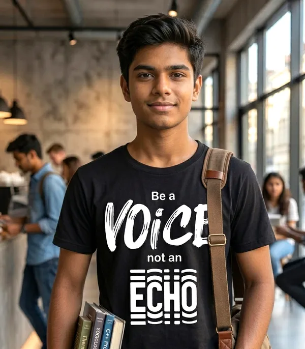 Black_Cotton_Be_A_Voice_Not_An_Echo_Inspirational_Graphic_T-Shirt_For_Unisex