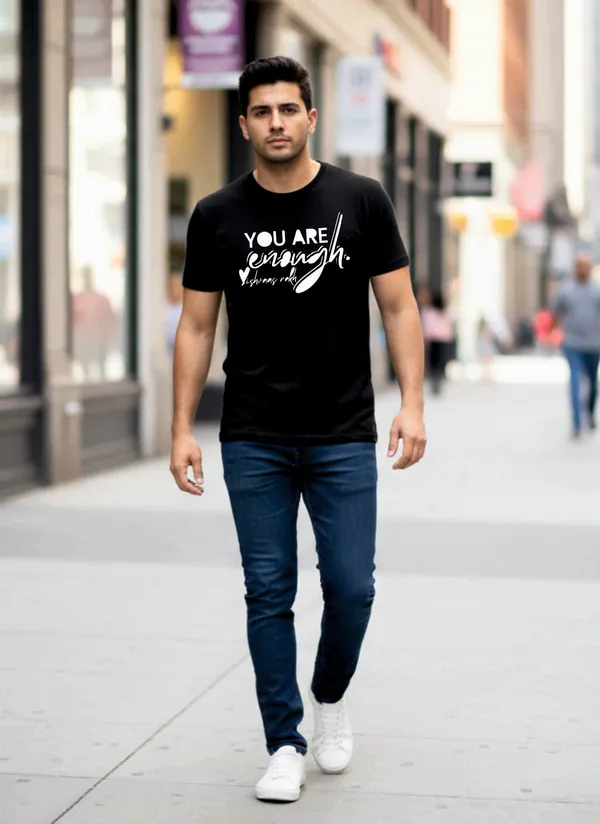 Black_Cotton_You_Are_Enough_Motivational_T-Shirt_For_Unisex