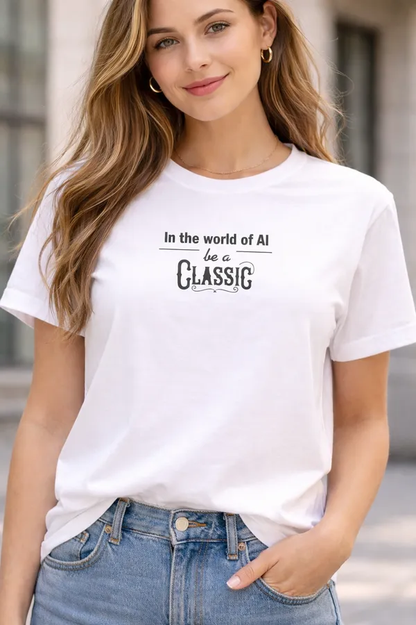 White_Cotton_In_The_World_Of_Ai_Be_A_Classic_Printed_T-Shirt_For_Unisex