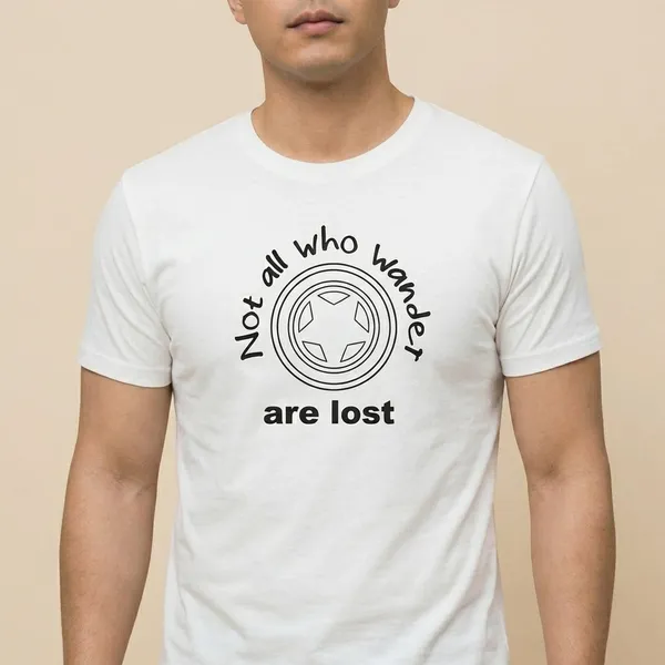 White_Cotton_Not_All_Who_Wander_Are_Lost_Compass_Graphic_T-Shirt_For_Unisex