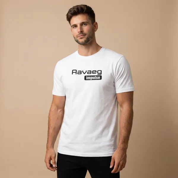 White_Cotton_Aavaeg_Impulse_Printed_Cotton_T-Shirt_For_Unisex