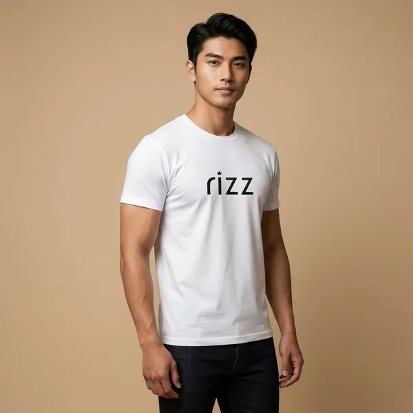 White_Cotton_Rizz_Typography_Casual_T-Shirt_For_Unisex