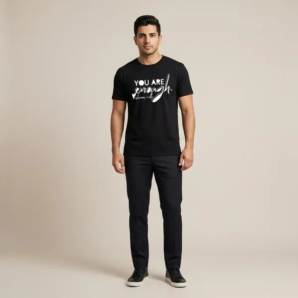 Black_Cotton_You_Are_Enough_Motivational_T-Shirt_For_Unisex