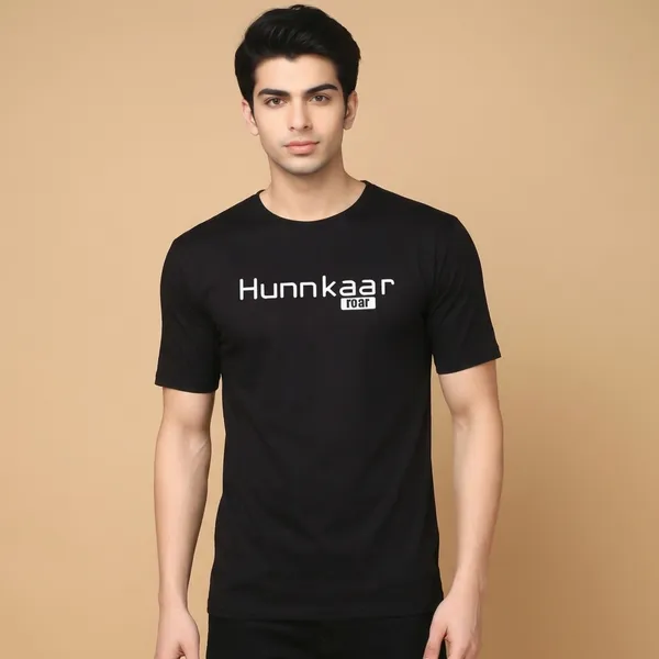 Black_Cotton_Hunnkaar_Roar_Printed_Cotton_T-Shirt_For_Unisex