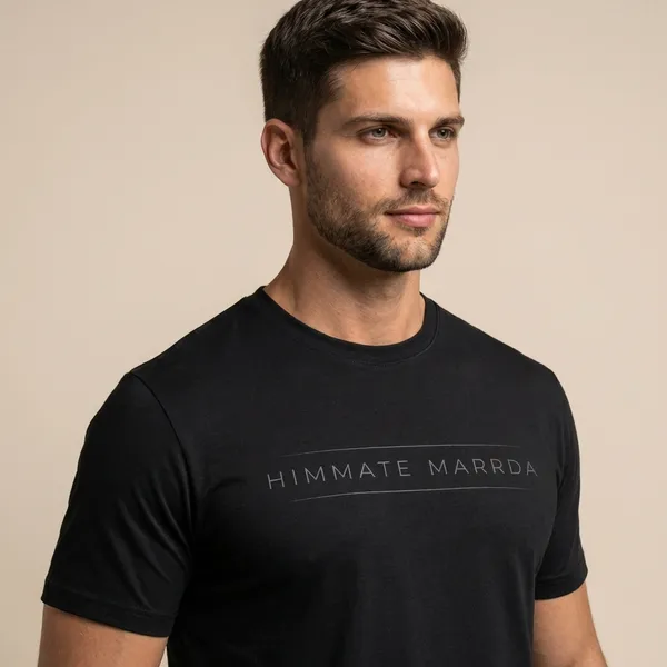 Black_Cotton_Himmate_Marrda_T-Shirt_For_Unisex