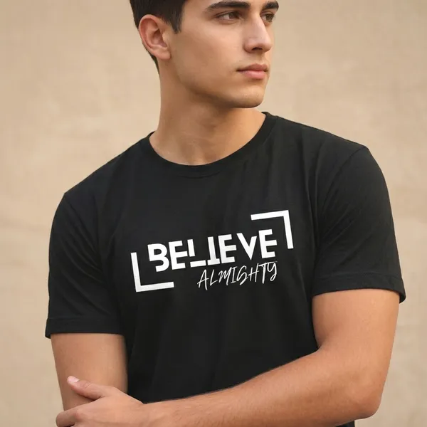 Black_Cotton_Believe_Almighty_Motivational_Graphic_T-Shirt_For_Unisex