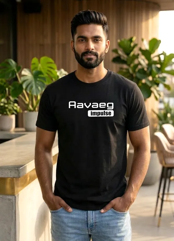 Black_Cotton_Aavaeg_Impulse_Cotton_T-Shirt_For_Unisex
