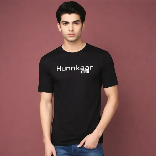 Black_Cotton_Hunnkaar_Roar_Printed_Cotton_T-Shirt_For_Unisex