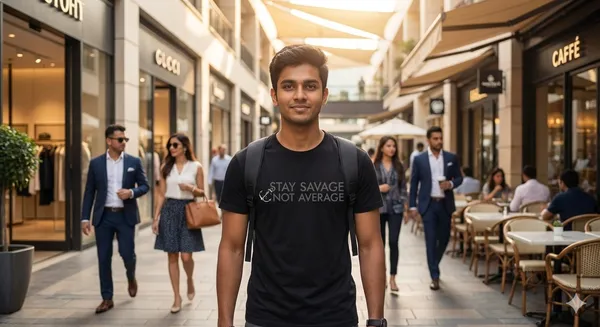 Black_Cotton_Stay_Savage_Not_Average_Motivational_T-Shirt_For_Unisex