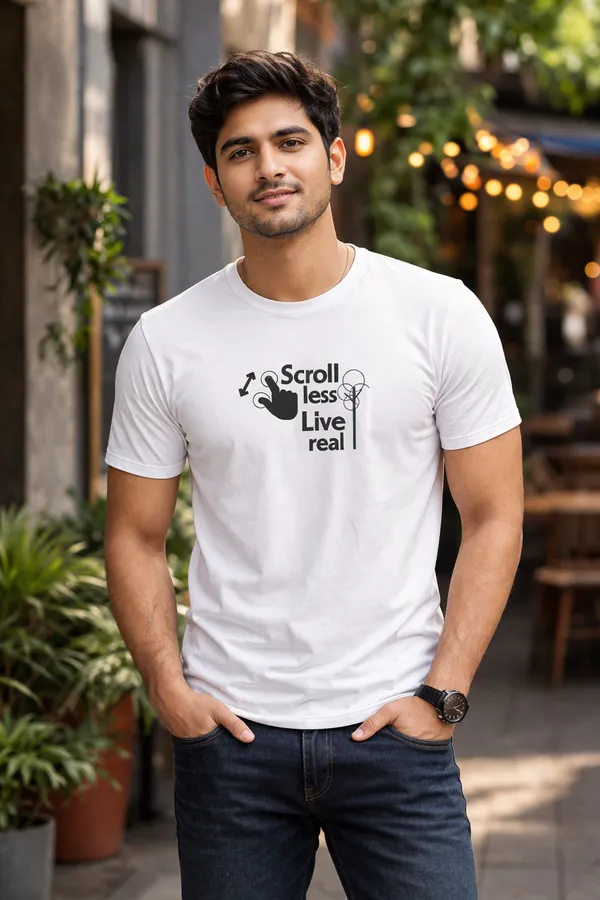 Black_Cotton_Scroll_Less_Live_Real_Cotton_T-Shirt_For_Unisex