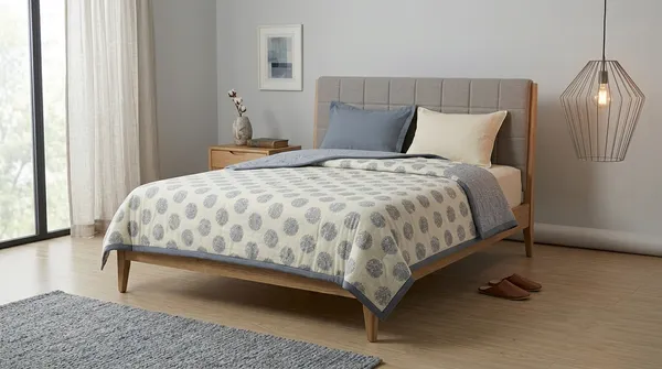 Dohar_Premium_100%_Cotton_Single_Bed_Floral_Medallion_Motif,_All_Season_Reversible_Blanket,_Soft,_Lightweight_And_Breathable_Ac_Dohar/Quilt/Blanket/For_Bed_Light_Grey