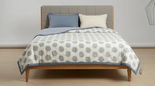 Dohar_Premium_100%_Cotton_Single_Bed_Floral_Medallion_Motif,_All_Season_Reversible_Blanket,_Soft,_Lightweight_And_Breathable_Ac_Dohar/Quilt/Blanket/For_Bed_Light_Grey