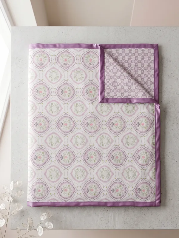 Dohar_Premium_100%_Cotton_Single_Bed_Pink/Lavender_Medallion,_All_Season_Reversible_Blanket,Lightweight_&_Breathable_Blanket_for_Bed,_Sofa_AC_Blanket_220_x_146cm