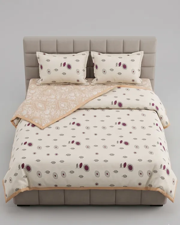 Dohar_Premium_100%_Cotton_Double_Bed_Terracotta_Peach_Floral_Mandala,_All_Season_Reversible_Blanket,_Lightweight_&_Breathable_Blanket_for_Bed_Sofa_AC_Blanket_220x250cm