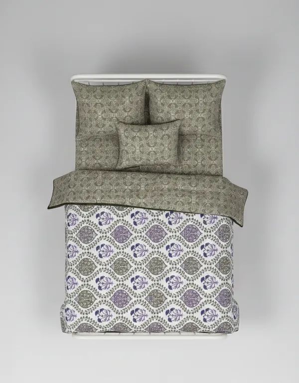 Dohar_Premium_100%_Cotton_Single_Bed_Geometric_Pattern_Tile,_All_Season_Reversible_Blanket,_Soft,_Lightweight_And_Breathable_Ac_Dohar/Quilt/Blanket/For_Bed_Royal_Purple