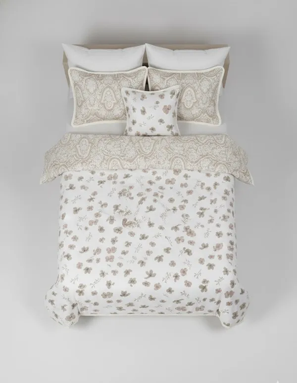 Dohar_Premium_100%_Cotton_Single_Bed_French_Floral_Sprig,_All_Season_Reversible_Blanket,_Soft,_Lightweight_And_Breathable_Ac_Dohar/Quilt/Blanket/For_Bed_Taupe/Bronze