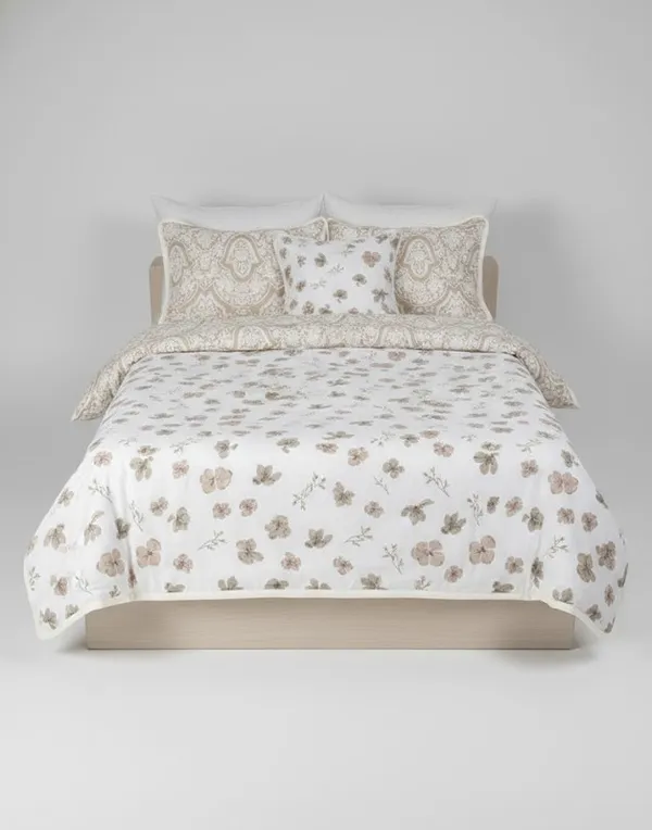 Dohar_Premium_100%_Cotton_Single_Bed_French_Floral_Sprig,_All_Season_Reversible_Blanket,_Soft,_Lightweight_And_Breathable_Ac_Dohar/Quilt/Blanket/For_Bed_Taupe/Bronze