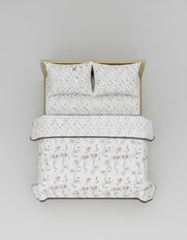 Dohar_Premium_100%_Cotton_Double_Bed_Botanical_Sketch,_All_Season_Reversible_Blanket,_Soft,_Lightweight_And_Breathable_Ac_Dohar/Quilt/Blanket/For_Bed_Blanket_Taupe/Beige