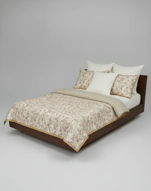Dohar_Premium_100%_Cotton_Double_Bed_Floral_Sprig_&_Geometric,_All_Season_Reversible_Blanket,_Soft,_Lightweight_And_Breathable_Ac_Dohar/Quilt/Blanket/For_Bed_Sandy_Gold