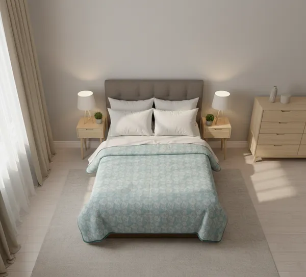 Botanical_Sketch_Cotton_Bedding_Set_Double_Bed_Sheet_Comforter_Lightweight,_Durable_&_Cozy_Ideal_For_Everyday_Use_&_Mild_Winter_,_Aqua_Blue