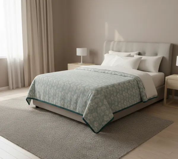 Botanical_Sketch_Cotton_Bedding_Set_Double_Bed_Sheet_Comforter_Lightweight,_Durable_&_Cozy_Ideal_For_Everyday_Use_&_Mild_Winter_,_Aqua_Blue
