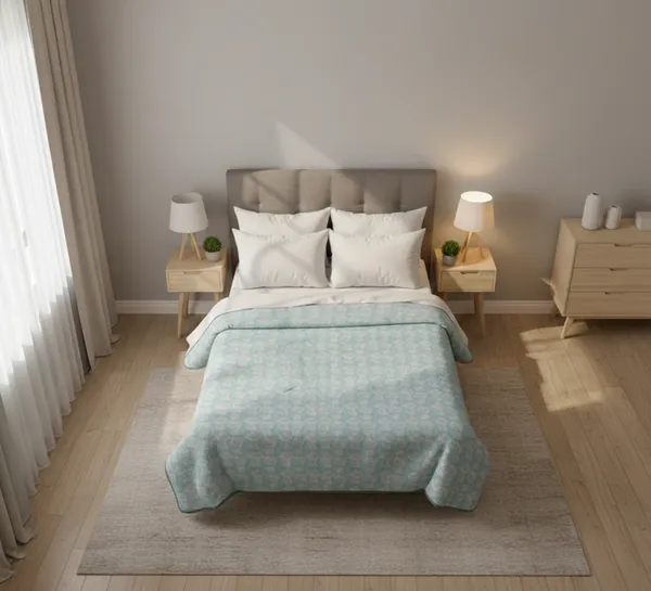 Botanical_Sketch_Cotton_Bedding_Set_Double_Bed_Sheet_Comforter_Lightweight,_Durable_&_Cozy_Ideal_For_Everyday_Use_&_Mild_Winter_,_Aqua_Blue