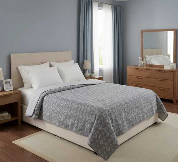 Botanical_Sketch_Cotton_Bedding_Set_Double_Bed_Sheet_Comforter_Lightweight,_Durable_&_Cozy_Ideal_For_Everyday_Use_&_Mild_Winter_,_Charcoal_Grey