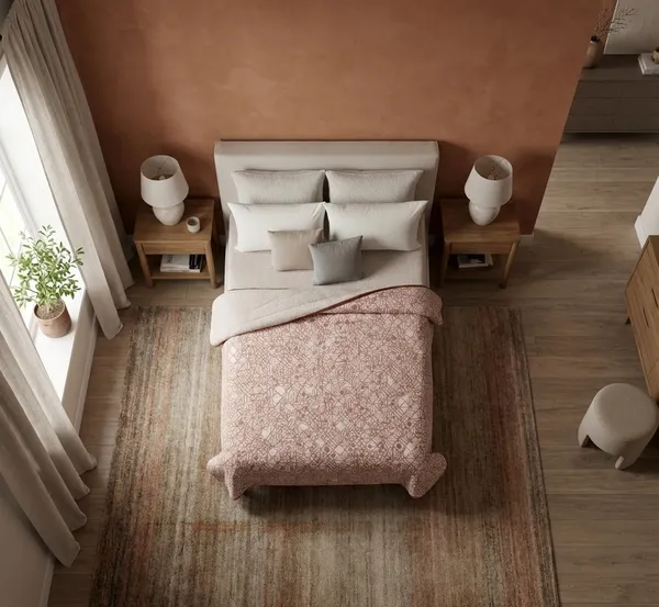 Textured_Geometric_Cotton_Bedding_Set_Double_Bedsheet_Comforter_Lightweight,_Durable_&_Cozy_Ideal_For_Everyday_Use_&_Mild_Winter_,_Peach