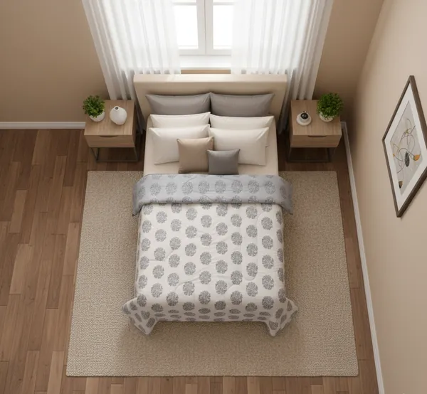 Diamond_Floral_Block-Print_Cotton_Bedding_Set_Double_Bedsheet_Comforter_Lightweight,_Durable_&_Cozy_Ideal_For_Everyday_Use_&_Mild_Winter_,_Cream