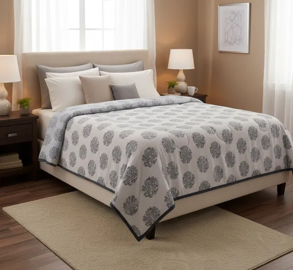 Diamond_Floral_Block-Print_Cotton_Bedding_Set_Double_Bedsheet_Comforter_Lightweight,_Durable_&_Cozy_Ideal_For_Everyday_Use_&_Mild_Winter_,_Cream