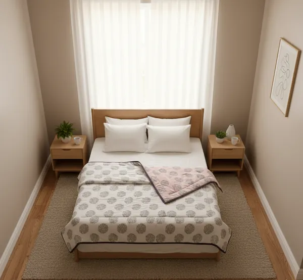 Diamond_Floral_Block-Print_Cotton_Bedding_Set_Double_Bedsheet_Comforter_Lightweight,_Durable_&_Cozy_Ideal_For_Everyday_Use_&_Mild_Winter_,_Light_Grey