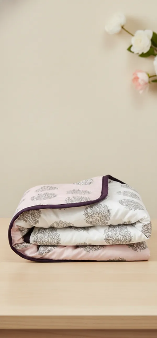 Diamond_Floral_Block-Print_Cotton_Bedding_Set_Double_Bedsheet_Comforter_Lightweight,_Durable_&_Cozy_Ideal_For_Everyday_Use_&_Mild_Winter_,_Light_Grey