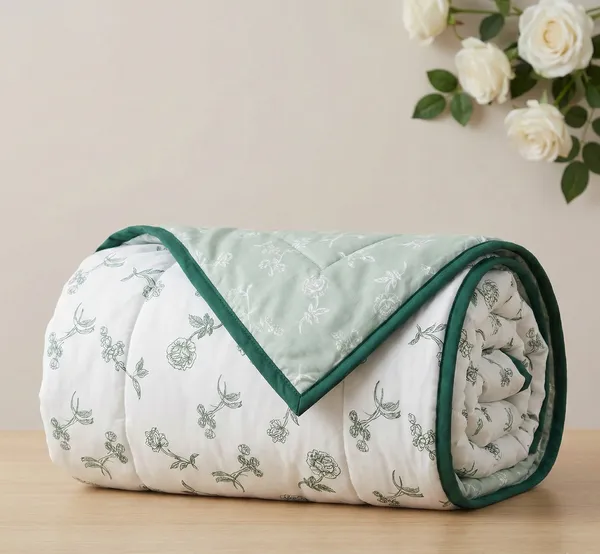 Botanical_Harmony_Cotton_Bedding_Set_Double_Bedsheet_Comforter_Lightweight,_Durable_&_Cozy_Ideal_For_Everyday_Use_&_Mild_Winter_,_Sage_Green