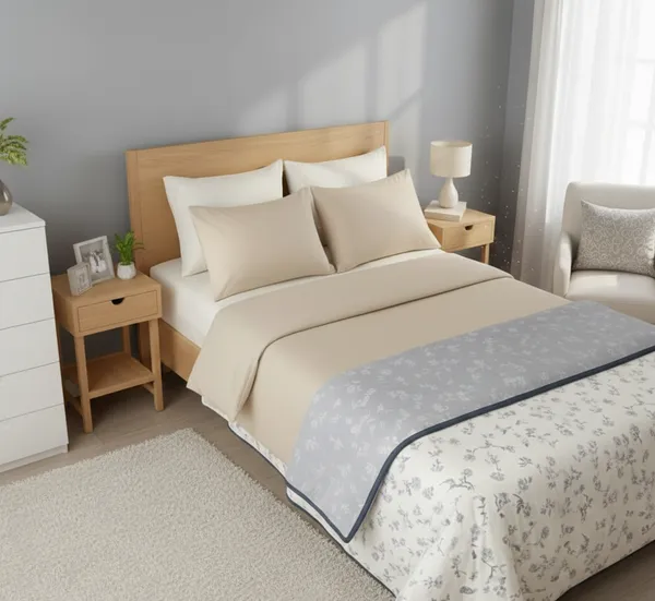 Botanical_Harmony_Cotton_Bedding_Set_Double_Bedsheet_Comforter_Lightweight,_Durable_&_Cozy_Ideal_For_Everyday_Use_&_Mild_Winter_,_Slate_Blue