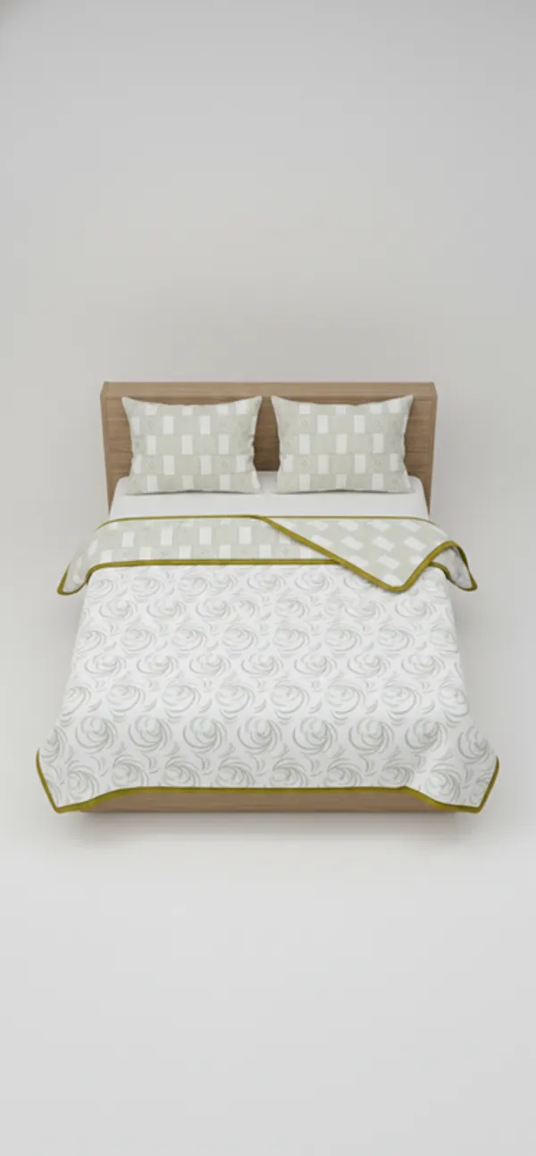 Modern_Reversible_Cotton_Bedding_Set_Double_Bedsheet_Comforter_Lightweight,_Durable_&_Cozy_Ideal_For_Everyday_Use_&_Mild_Winter_,_Sage/Olive