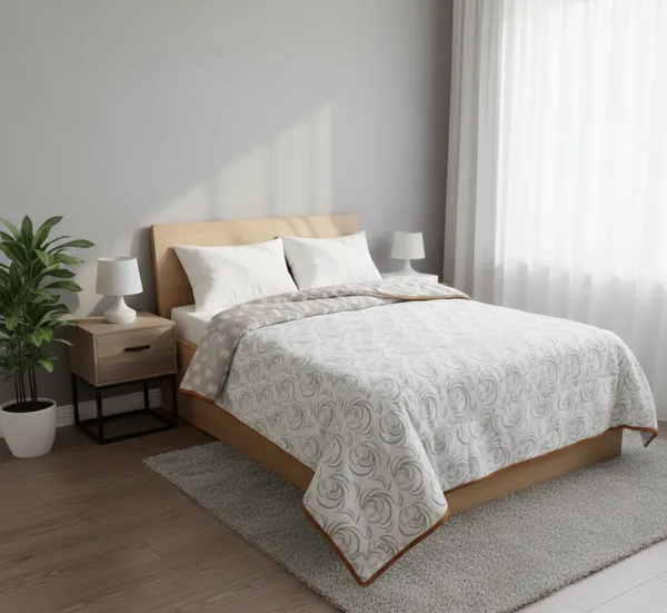 Modern_Reversible_Cotton_Bedding_Set_Double_Bedsheet_Comforter_Lightweight,_Durable_&_Cozy_Ideal_For_Everyday_Use_&_Mild_Winter_,_Tan/Camel