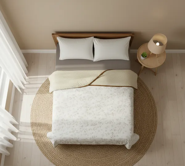 Dohar_Premium_100%_Cotton_Double_Bed_Wildflower_Sprigs,_All_Season_Reversible_Blanket,_Soft,_Lightweight_And_Breathable_Ac_Dohar/Quilt/Blanket/For_Bed_Ochre/Gold